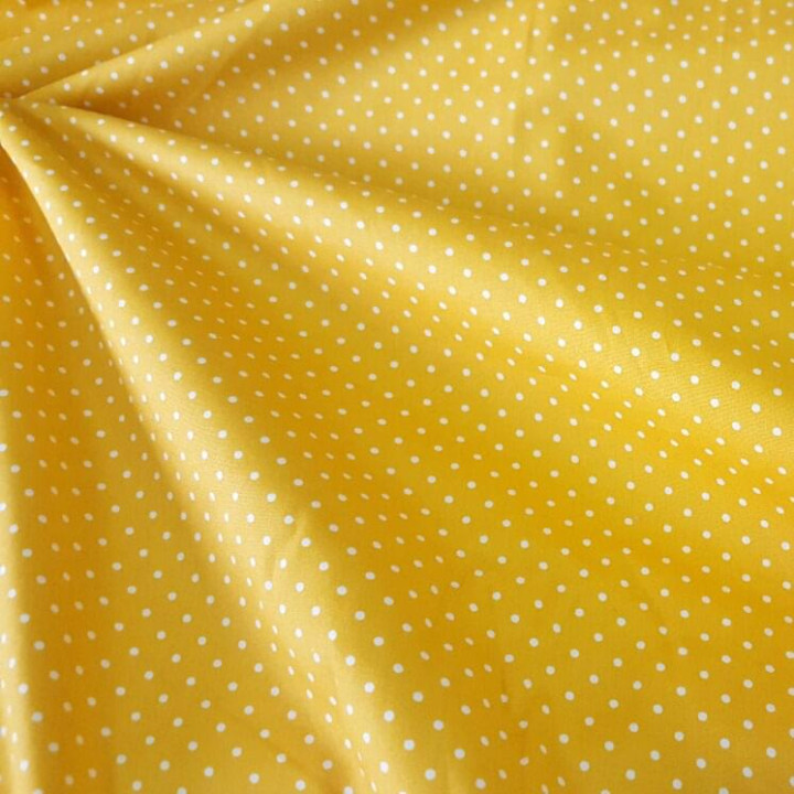 Ткань хлопок Горошек на желтом фоне