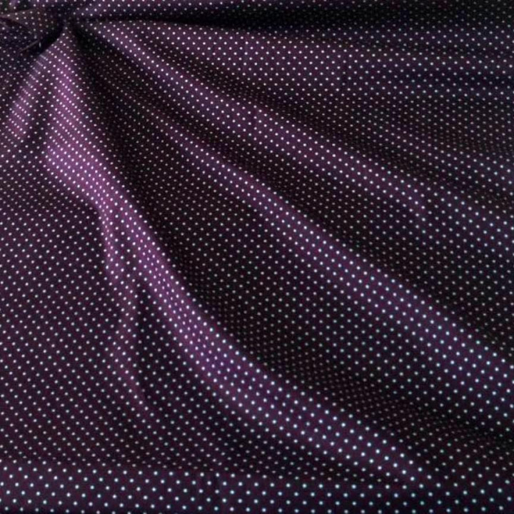 Ткань хлопок Горошек на темно-бордовом фоне