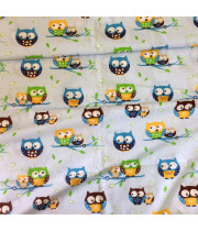 Ткань хлопок Совы на голубом