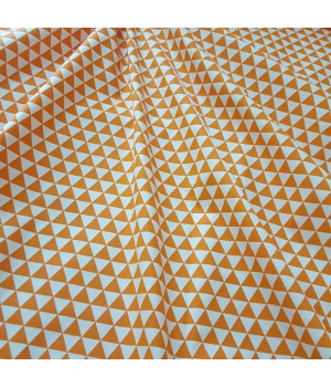 Ткань хлопок Треугольники оранжевые