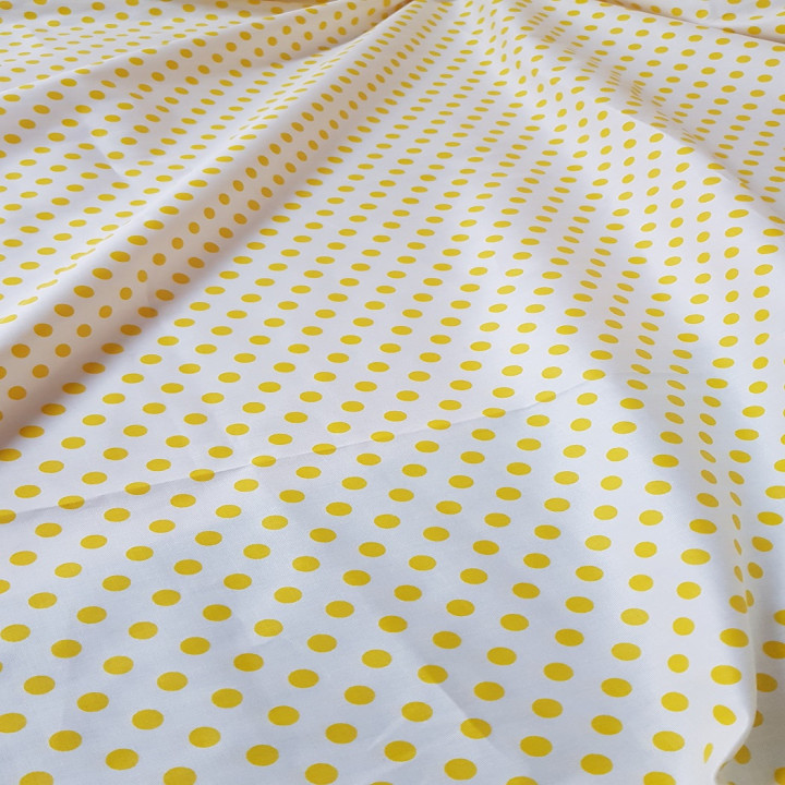 Ткань хлопок Горошек желтый 5 мм