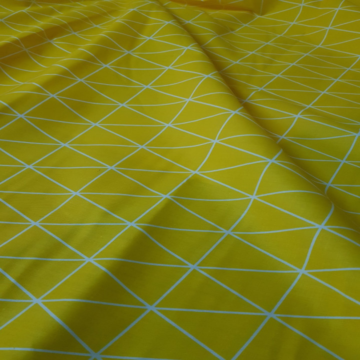 Ткань хлопок Желтая геометрия