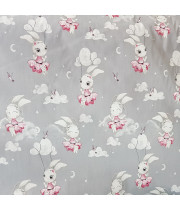 Ткань хлопок Зайчики на сером фоне